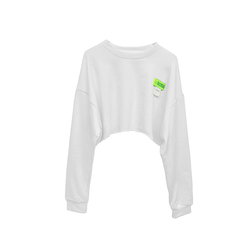 Loose Long-sleeved Crop Top